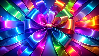 Poster - Colorful ribbon in neon colors