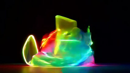 Abstract colorful form on black background