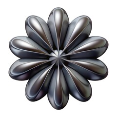 Poster - Abstract Metallic Petal Design on White Background Modern Art Sculpture Circular Pattern