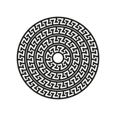 Poster - Greek key circle. Labyrinth pattern Vector. Geometric maze symbol. Ancient ornament illustration.