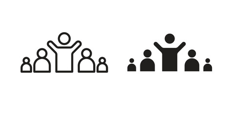 Wall Mural - Leadership icon vector in simple flat design, outline.