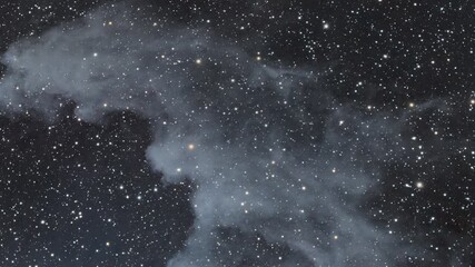 Wall Mural - flying through cosmos to the witch head nebula ic2118. high quality 4k footage