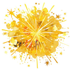 Poster - PNG Fireworks logo icon art illustration watercolor.
