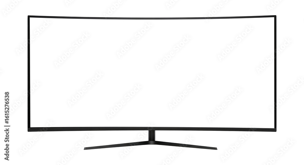 Modern Curved Gaming Monitor with a Blank Screen, Cut Out, Clipping ...