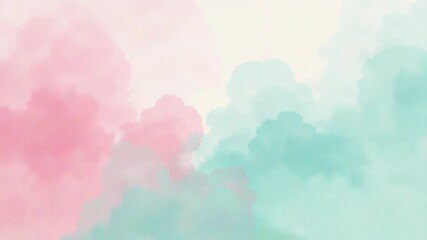 Wall Mural - aircraft flying high above fluffy pink and blue clouds, great for travel or adventure illustrations