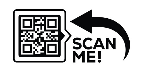 scan qr code icon. digital scanning qr code. qr code scan for smartphone. scan here text on top of t
