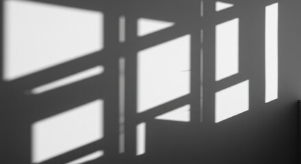 Poster - Window Shadow on Wall: Geometric Shapes and Light