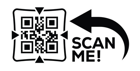 scan qr code icon. digital scanning qr code. qr code scan for smartphone. scan here text on top of t