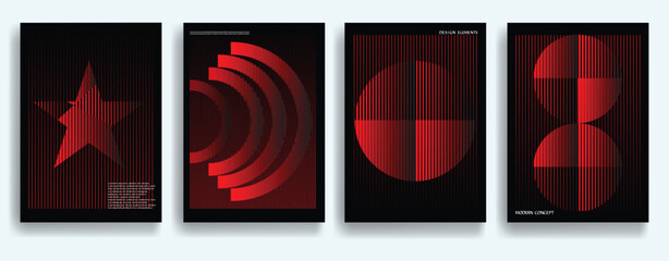 Poster - Modern posters . Vector design composition with colorful various geometric shapes . Abstract contemporary art . Vector art ideal for media, ads, covers, brochures, banners.
