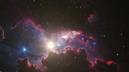 Wall Mural - Vibrant Interstellar Nebula Gas Motion