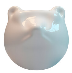Poster - White bear head shape look cute and minimal design, quite cheerful