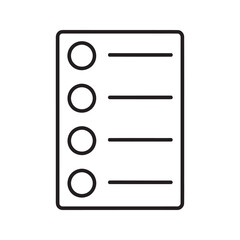 Poster - List icon with bullet points representing a simple checklist menu options or document content structure for easy user interface design line vector stroke