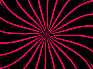 Poster - Vintage retro banner background. Colorful grunge wave wallpaper on black background. Vector illustration. Rotate party background pattern.
