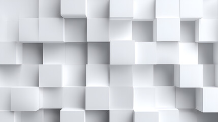 Poster - A grid of varyingheight white cubes creating a textured modern and abstract pattern