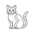 © safat - Cartoon Cat Line Drawing  Cute Kitten Coloring Page Vector for Printables, DIY, and Kids Art Use