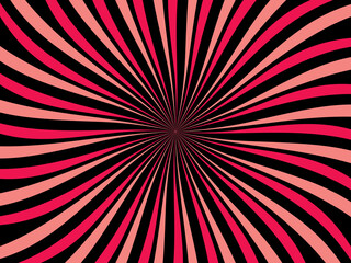 Poster - Vintage retro banner background. Colorful grunge wave wallpaper on black background. Vector illustration. Rotate party background pattern.