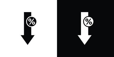 Wall Mural - Percent down icon, logo elements of graphic designs