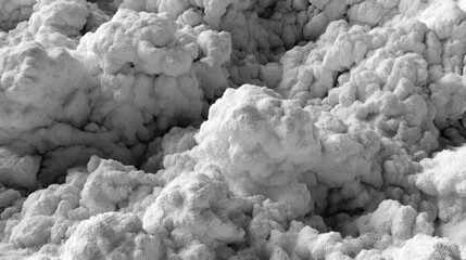 Poster - Soft and Puffy Cloud Formations in Grayscale with Natural Textures and Patterns