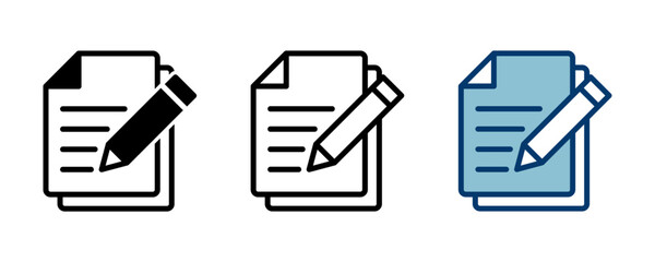 Poster - Note icon vector isolated on white background. Taking note icon vector. Edit line icon. Document write. Content writing