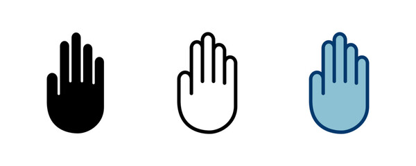 Aufkleber - Hand icon vector isolated on white background. Hand gesture. hand stop