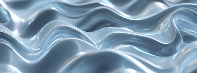 Poster - Glossy Gel Surface with Wavy Texture and Transparent Shapes for Abstract Backgrounds