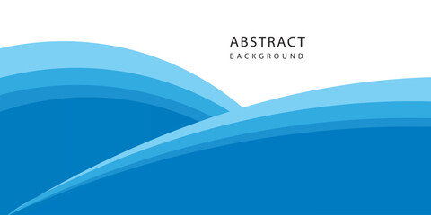 Poster - Blue and white business wave banner background,Vector.