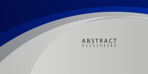 Poster - Blue and gray abstract wave background for corporate banner, business presentation, poster, journal cover.