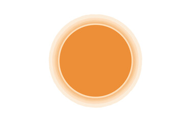 Poster - Orange oval shape with glowing aura isolated on transparent background