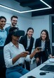 © Lari - Business team trying virtual reality headset