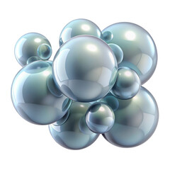 Poster - Abstract shiny spheres background wallpaper metallic orbs illustration design element graphic rendering art