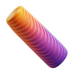 Poster - Abstract gradient cylinder design in yellow orange pink and purple color scheme modern background for graphic design 3d