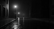 © MST - Gloomy city street at night during a heavy downpour