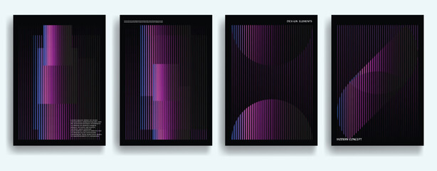 Poster - Modern posters . Vector design composition with colorful various geometric shapes . Abstract contemporary art . Vector art ideal for media, ads, covers, brochures, banners.
