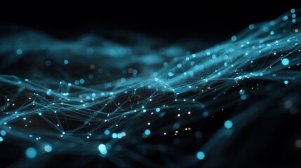 Poster - Abstract digital network design flowing lines