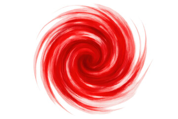 Poster - Vivid red swirl pattern creating a dynamic abstract design with a transparent background, evoking motion and energy in a circular form