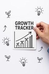 Poster - Growth tracker measures success and development inspiring progress with creative ideas and motivation