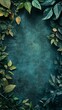 © Samesta Art - Leaf Border on Blue Grunge Texture for Background