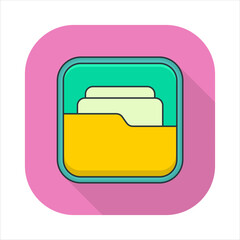 Poster - Illustration of a folder icon. icon related to design elements. suitable for web site, app, user interfaces,element, printable etc. flat icon style. simple vector design editable