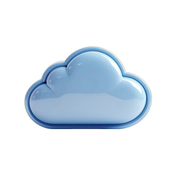 Light-blue, 3D rendered cloud icon