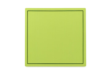 Poster - Blank light green sticky note with black border, positioned against transparent backdrop for clear message placement and quick note-taking