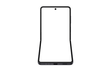 Wall Mural - photo of flip smartphone similar to android device without background. jetblack color. template for 