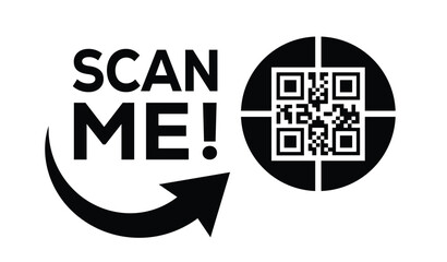 scan qr code icon. digital scanning qr code. qr code scan for smartphone. scan here text on top of t