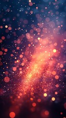 Poster - Glowing Particle Effect on Dark Background with Warm Light