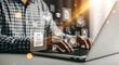© ATFStock - Business Professional Networking Online: Man Typing on Laptop with Job Search, Recruitment, and Finance Icons