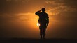 © rungnapha - Soldier Salute at Sunset – Tribute to Service
