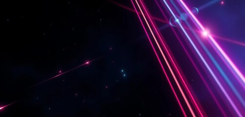 Wall Mural - Abstract glowing beams in dark space, futuristic energy,  colorful,  glow