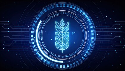Poster - Futuristic Sci-Fi Interface with Blue Digital Energy and Spark Effects in Dark Background