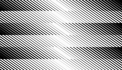 Poster - Black and white abstract transition of lines pattern for sporty background and jersey design. Fully editable vector element. Vector Format Illustration 