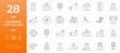 © PixelHive - Location line icon set featuring map pins, navigation routes, compass, globe, target, and human shapes, ideal for apps, web design, and digital projects with editable stroke graphics