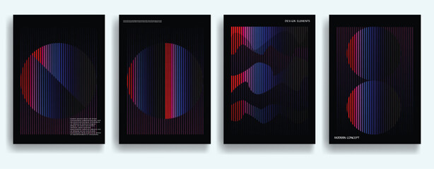 Poster - Modern posters . Vector design composition with colorful various geometric shapes . Abstract contemporary art . Vector art ideal for media, ads, covers, brochures, banners.
